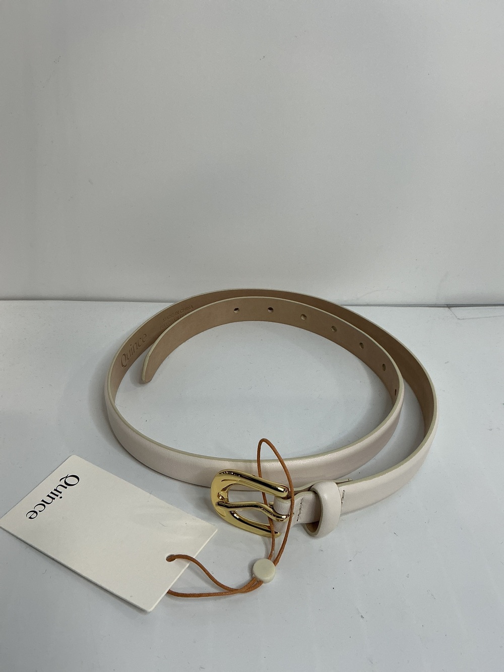 Sofia European Leather Skinny Belt